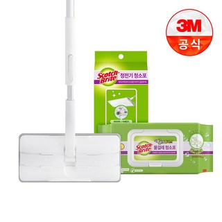 [3M] 올터치 더블액션 막대걸레 (물걸레 20매+정전기 10매), 1개