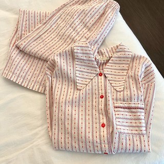 COSYEVNO 여성 봄가을 긴팔 홈웨어 스트라이프 꽃무늬 패턴 TZKsy-6