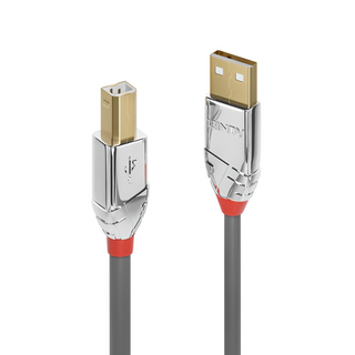 LINDY USB傳輸線 CROMO USB2.0 TYPE-A公 TO TYPE-B公 傳輸線 1-5M 適用於印表機, 灰 36644, 1個, 500 公分
