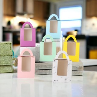 透明開窗手提單粒裝紙杯蛋糕盒 馬芬盒 杯子蛋糕包裝盒 (台灣出貨), 紫色, 1個