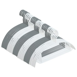 보노하우스 어반 어깨 뿔 방지 논슬립 옷걸이, 화이트 + 그레이, 50개