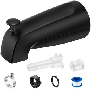 1/2인치 구리 수도관 브러시드 니켈용 다이버터 유니버설 욕조 스파우트가 있는 스파우트에 야시누 미끄러짐, Matte Black