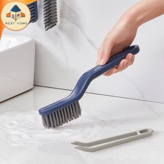 NEXT HOME 二合一邊角清潔刷 硬毛設計 槽縫清潔刷 附夾子 藍色款, 1個, 【二合一邊角清潔刷(含夾子)】藍色, 藍色