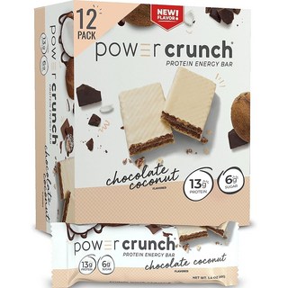 Power Crunch 巧克力椰子蛋白質能量棒, 1個, 480g