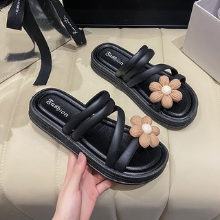 여성 슬리퍼 샌들 키높이 통굽 발편한 쿠션 비치웨어 샌들