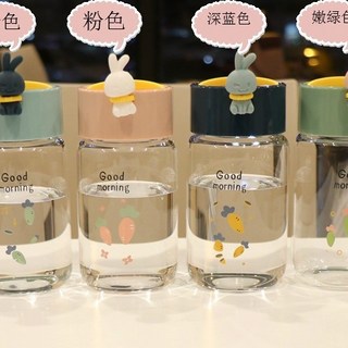 台灣發貨 發票 口袋杯女生杯子便攜小水杯小容量可愛超小迷你水杯少女杯子 韓版清新可愛泡茶杯 男女迷雙層隔熱玻璃杯, 1個, 單層玻璃杯4色隨機