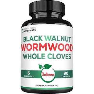 사토미 2팩 50캡슐 5 n 1 쑥 캡슐 흑호두 정향 강황 베르베린 HCl 추출물 포함 면역 시스템 소화 건강 Saom, 90개 (1팩)