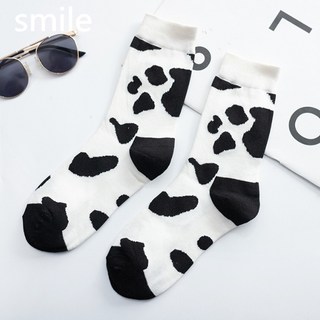 運動襪 可愛奶牛中筒襪子 日韓系潮流學生襪