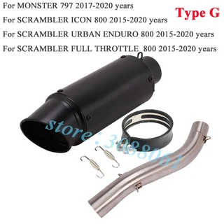 두카티 스크램블러 아이콘 800 몬스터 797 오토바이 GP 배기 이스케이프 수정된 중간 튜브 링크 머플러 슬, 03 Type G