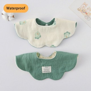 아기 턱받이 침받이 방수 양면 사용 꽃잎 침 흡수 타월 귀여운 트림, Cute dinosaur