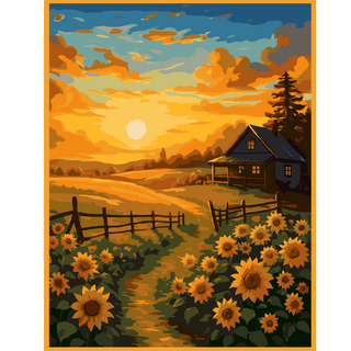 온메이드 DIY 명화그리기 그림그리기 세트 MD-220, 1개, 20 해바라기 동산