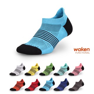 【waken】竹炭除臭機能襪1雙入，除臭吸汗運動襪，男女適用踝襪，直角手工對目慢跑襪