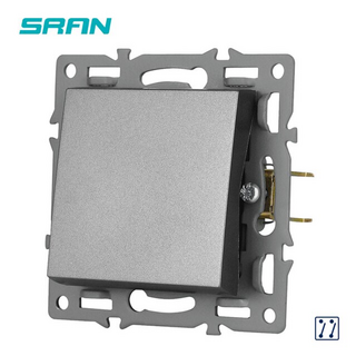 USB 2구 콘센트 멀티탭 고용량 스마트 여행용 sran f6 시리즈 회색 유리 패널 조명 스위치 eu 프랑스어 전기 usb 소켓 tv rj45 터치 모듈 diy, 1gang 3way, 110-250v, 1개