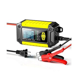 福克斯 FTC-1206 12V 6A 汽車電瓶脈衝充電器 電瓶壽命測試器 二合一, 1個, 黃色
