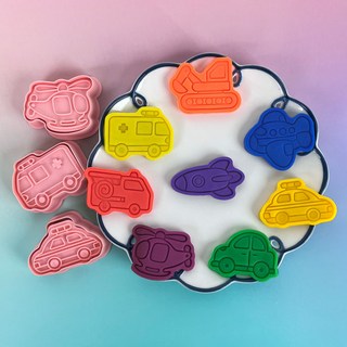 캐롯캐롯 비행기 자동차 헬리콥터 탈것 쿠키틀 클레이몰드 베이킹도구 8종 (밀대 증정), 핑크, 1개