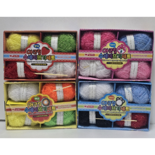 아크릴수세미뜨기세트 털실4종+코바늘 세트, 1개