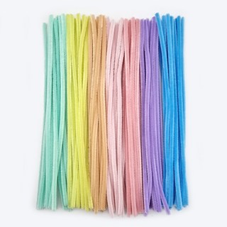 더이안 철사모루 30cm (100개입) 꽃다발 인형 공예 재단 털 모루 철사 컬러 혼합 만들기재료, 1봉, 파스텔 혼합