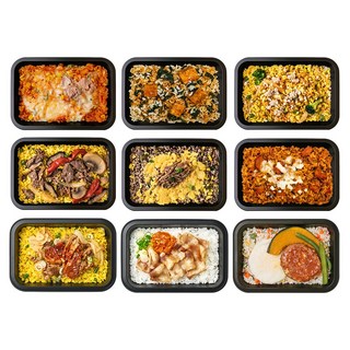 굿스푼 맛있는 한 끼 덮밥 도시락 식단 직장인 간편식 아침 점심 저녁 식사대용 1주식단 9종 9팩 1980g (냉동), 9개, 220g