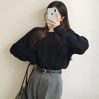 아이더 루즈핏 피셔 꽈배기 라운드 니트 4color