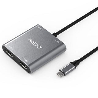 C타입 노트북 듀얼모니터 다른화면출력기 HDMI 확장분배기, 1개