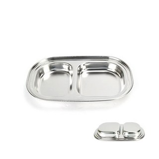 어린이집 유치원 2구 스테인레스 반찬 간식 접시 유치원 식판 2구