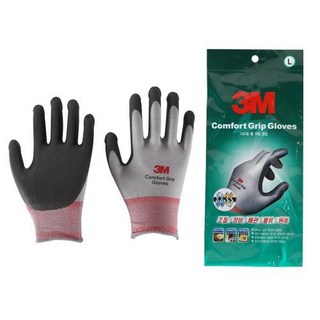 3M 전기사업부 NBR폼코팅장갑 컴포트그립 회색 M 10조, 10개