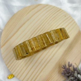 Sweet Heart 田芯開運精選 鈦晶手排 水晶手鍊 金黃色澤