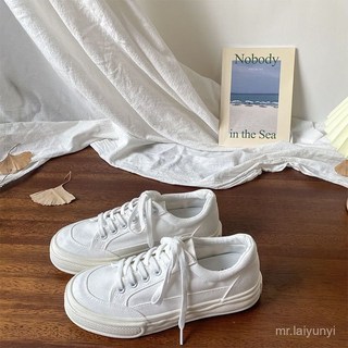 限時下殺 厚底帆布鞋女增高溶解鞋2024春季新款小眾百搭小白鞋復古休閒闆鞋耐穿RCCZ
