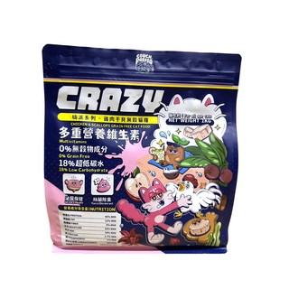 Couch Potato 貓糧 Crazy 雞肉干貝無穀貓糧 全齡貓適用 1kg, Chicken & Scallops, 1包