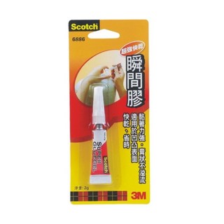 星星文具 3M Scotch 超級瞬間膠 強力快乾膠狀 2g 適用多種材質 快速黏合 方便攜帶, 1條