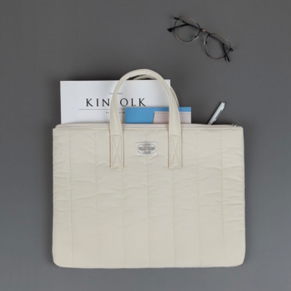 FONOW 노트북 파우치 맥북가방 노트북 핸드백 13 14 인치 15 16 인치, 아이보리, 1개