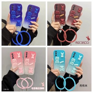 卡通立體小熊手環手機殼 適用三星 A54 A34 A23 A33 A53 A52 A32 A22 5G A13 M53