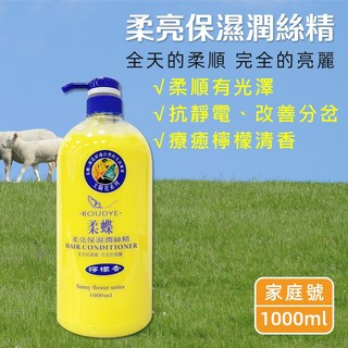 柔蝶 柔亮保濕潤絲精1000ml 潤髮乳 護髮 專業髮品 大容量 維他命B5 柔順秀髮, 1個, 1L