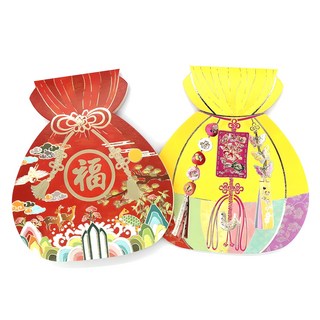 마음담아 복주머니 돈봉투 2종 세트, 혼합색상, 2개