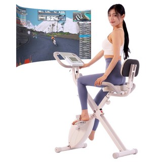 로베라 접이식 즈위프트 실내자전거 시크릿바이크RZ 등받이형 헬스 사이클 운동기구, 크림