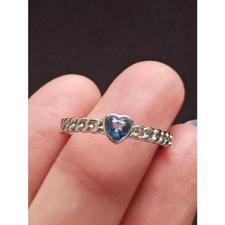 925銀 倫敦藍托帕石 愛心戒指