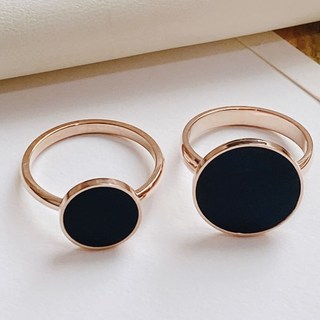 [써지컬스틸] 오닉스 원형 펜던트 반지 ( 1cm / 1.5cm )