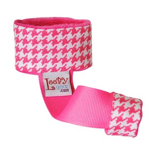 Loopy Gear 寶寶玩具手腕帶 粉色千鳥格 安全防掉落設計, 1個