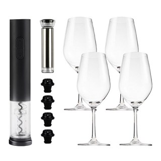 키텐실 비기너 자동 와인오프너 스토퍼 와인잔 4P 스탠다드 선물세트, 1개