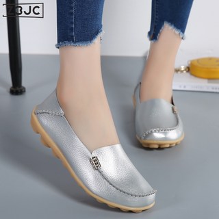 Z3JC 新款平底女單鞋真皮豆豆鞋 女大碼軟底鞋時尚女鞋
