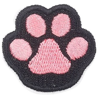 貓/貓腳印 少年燙布貼/熨燙貼/衣服, 黑粉貓腳印, 如圖, 1個