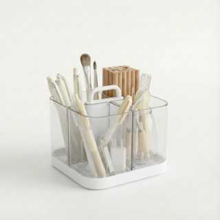 투원 다용도 데스크 연필꽂이 마카펜 수납함, 1개, 화이트