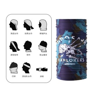 防曬面罩魔術頭巾男士夏季戶外騎行脖套，透氣速乾多功能運動頭巾, 探險者, 1個