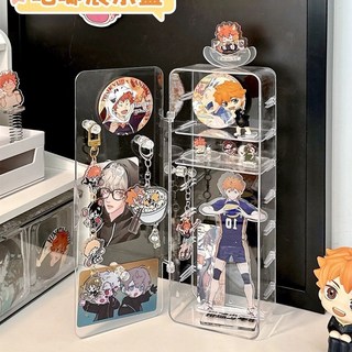 盲盒收納展示架 公仔展示架 透明亞克力谷子桌面手辦吧唧痛柜收納展示架立牌防塵展示柜收納盒 桌面收納架 娃娃展示架, 1個, 透明可拆卸展示盒*透明1個裝,展示谷子美貌