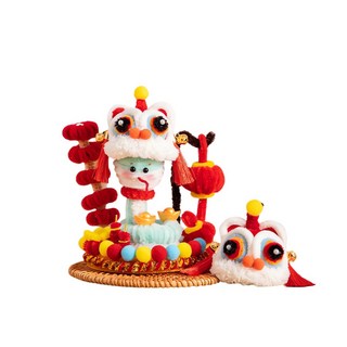 DIY節日掛飾 喜慶福字掛件 鞭炮吊飾 兒童手作DIY材料包 居家裝飾, 1個, 靈蛇送福-藍色