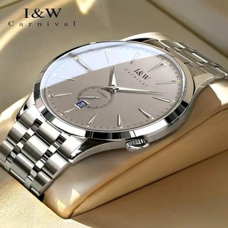 카니발 고급 IW 시리즈 올 스틸 자동 기계식 정품 패션 스포츠 남성, 02 Silver Grey