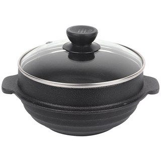 1+3 인덕션 무쇠 뚝배기 1인용 2인용 냄비 인덕션용 된장 찌게 뚝배기소 16 17 계란찜 주물 솥, 1세트