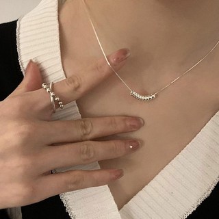 실버 925 심플 여리여리 끝판왕 미니볼 데일리 레이어드 체인 은 목걸이