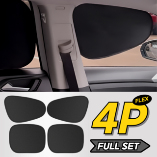 선쉐이드 자외선 완벽차단 햇빛가리개 전좌석 올인원 4P, 4개, 블랙