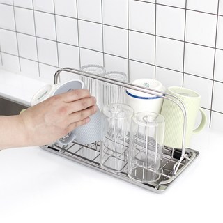 윤쓰공간 스텐 물받이쟁반 컵건조대 8구 컵걸이 주방 컵정리, 단일, 1개